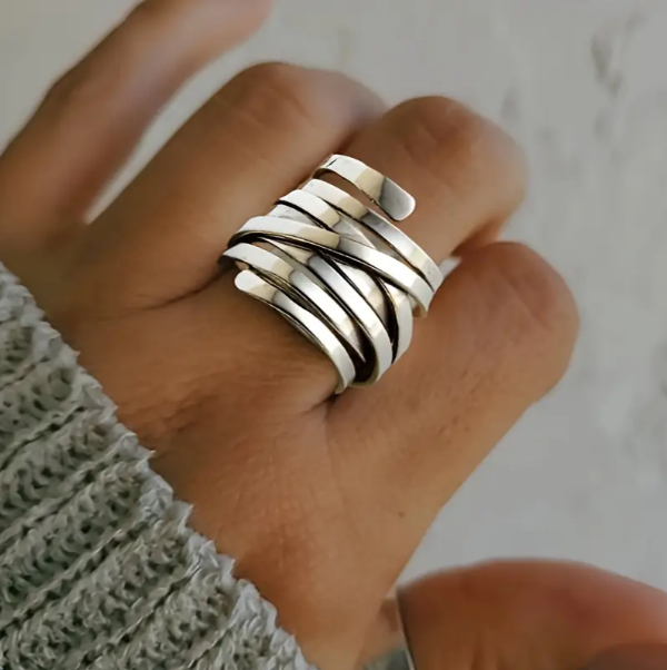 Bliss - Anello vintage in argento spesso